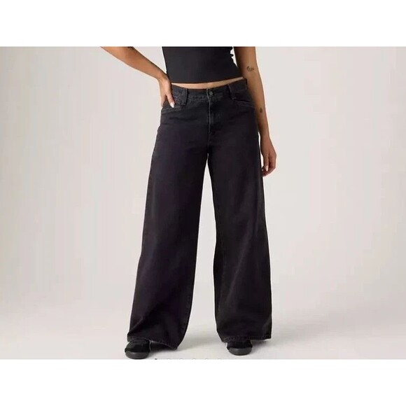 Levi's Woman's '94 Baggy Wide Leg Black Jeans 26X31 NWT Vintage Retro Inspired - Picture 1 of 9